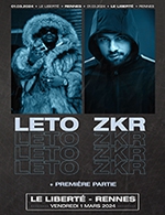 Book the best tickets for Leto + Zkr - Le Liberte - Rennes -  March 1, 2024